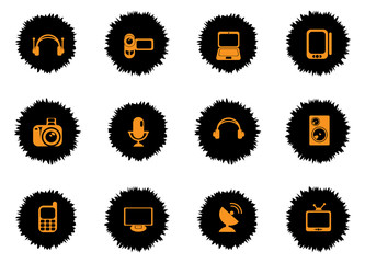 media icons set