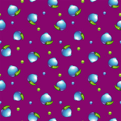 Funny bright seamless pattern with blueberries