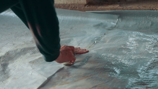 Floor Insulation With Styrofoam Before Concreting