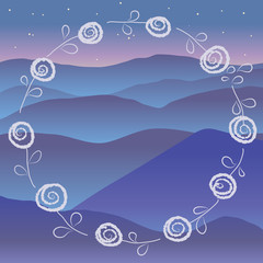 Wreath Beautiful Rose Sky Different Card Love Message Rustic Lovely Romantic Vector Illustration