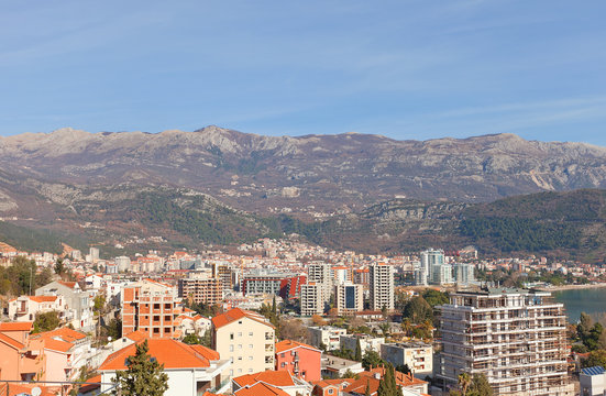 View of modern part of Budva, Montenegro