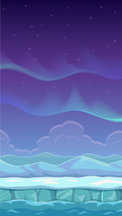 Vector cartoon polar landscape