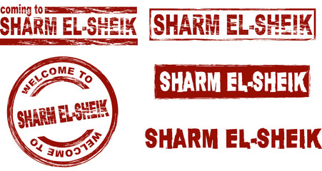 Ink stamp set city Sharm El-Sheik