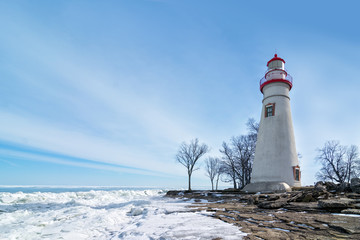 Marblehead Lighthouse Winter Scene