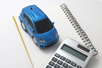 車　ノート　電卓