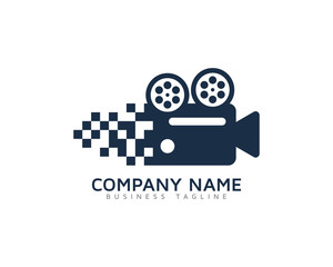 Video Film Pixel Logo Design Template