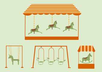 Obraz premium Set of equipment in a playground,Vector illustrations