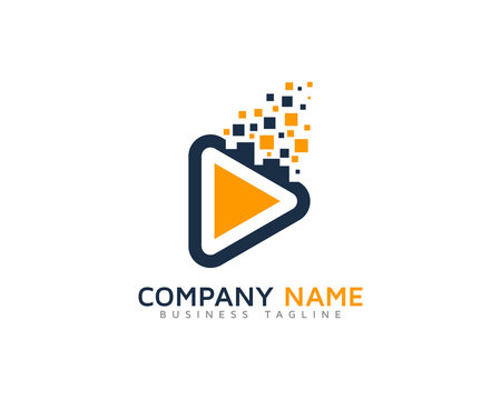 Video Pixels Logo Design Template