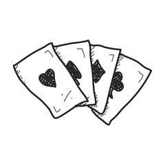 Simple doodle of playing cards - 104077023