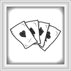 Simple doodle of playing cards