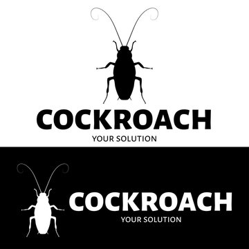 Vector logo cockroach. Silhouette of a cockroach branded logo