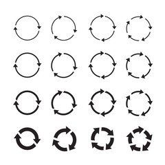 Fototapeta premium set of black circle vector arrows