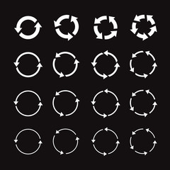 set of black circle vector arrows