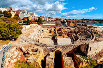 roman amphitheater of Tarragona, Spain - obrazy, fototapety, plakaty