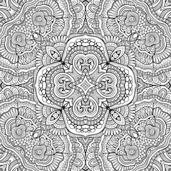 Abstract vector decorative ethnic hand drawn sketchy contour sea