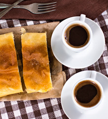 2 cups of coffee and cake or strudel.