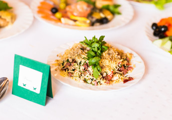 perfect wedding reception table of food