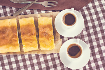 2 cups of coffee and cake or strudel.