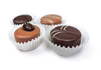 Chocolate candy isolated on white