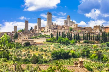 Gardinen Landschaften Italiens. mittelalterliches San Gimignano - Toskana © Freesurf