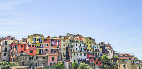 Fototapeta na wymiar Corniglia , typical and characteristic village of the National Park of Cinque Terre.