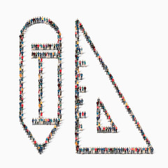 people  shape  stationery set icon