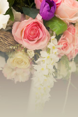bouquet of artificial flower in vintage tone