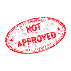 Red grunge rubber stamp with the text not approved written on the stamp