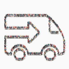 people  shape  car transportation icon