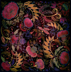 shabby vintage floral attern, old background