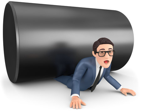 3d Businessman &uuml;berrolt