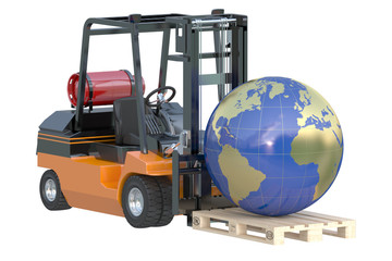 Global logistics, shipping and worldwide delivery business conce