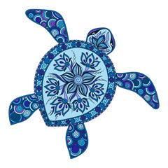 Decorative graphic turtle, tattoo style - 104082467