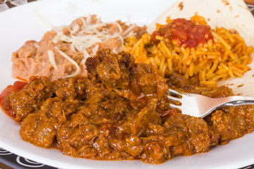 Eating Carne Guisada