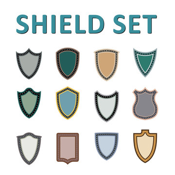 Vector Colorful Shields Set