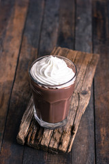 Chocolate milkshake with whipped cream