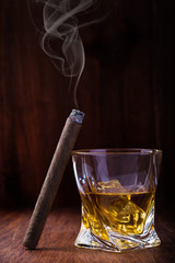 Whiskey and cigar
