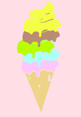 Вектор, огромное вкусное мороженое