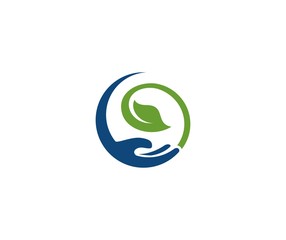 Leaf hand logo