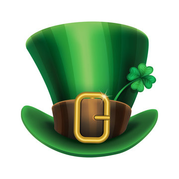 St. Patrick's Day green leprechaun hat with clover