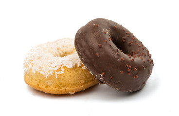 donuts with chocolate isolated
