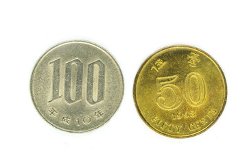 japanese coin yen isolate