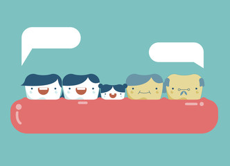 Family of teeth ,happy dental