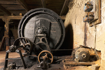 old machines  in the antique mud  tannery