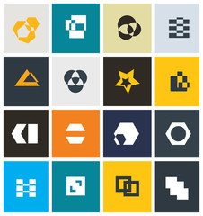 Geometric abstract icon set