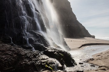 Alomere Waterfall and Beach in California