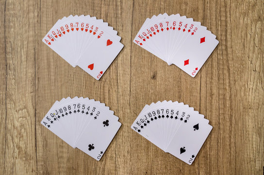 playing cards on desk
