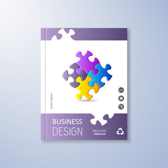 Brochure design with puzzle pieces