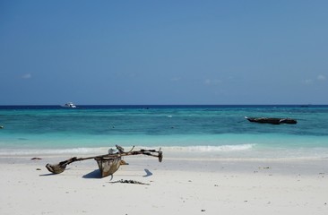 The beach at Ras Nungwi, a traditional fishing village at the northern tip of Zanzibar, Tanzania