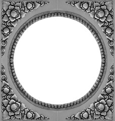 Ornament elements frame, vintage silver floral designs